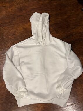 SHEIN White Hoodie with Camouflage Bow Back Graphic- new without tags